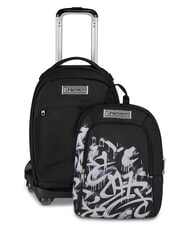 SEVEN PLUMPY LINE BOY Mochila doble con carrito negro - Mochilas con ruedas - 2