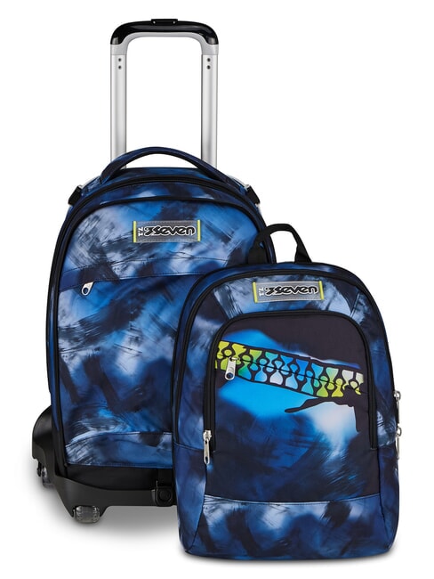 BLU FUSION Mochila con ruedas 3 en 1 turquesa fluorescente - Mochilas con ruedas