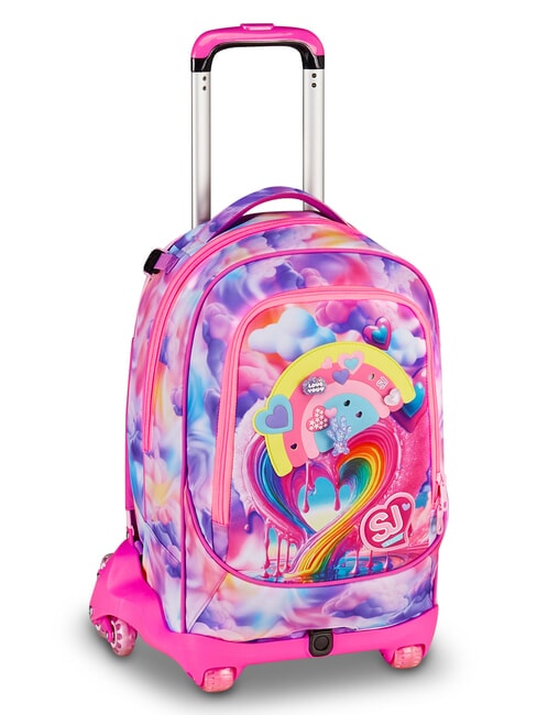 JOYFUL PINS GIRL Mochila con ruedas 3 en 1 fuxiafluo - Mochilas con ruedas