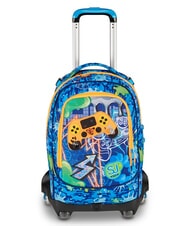SJGANG JOYFUL PINS BOY  Impresi&oacute;n azul - Mochilas con ruedas - 2