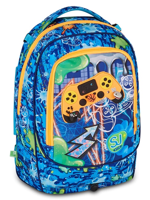 JOYFUL PINS BOY  Impresi&oacute;n azul - Mochilas con ruedas