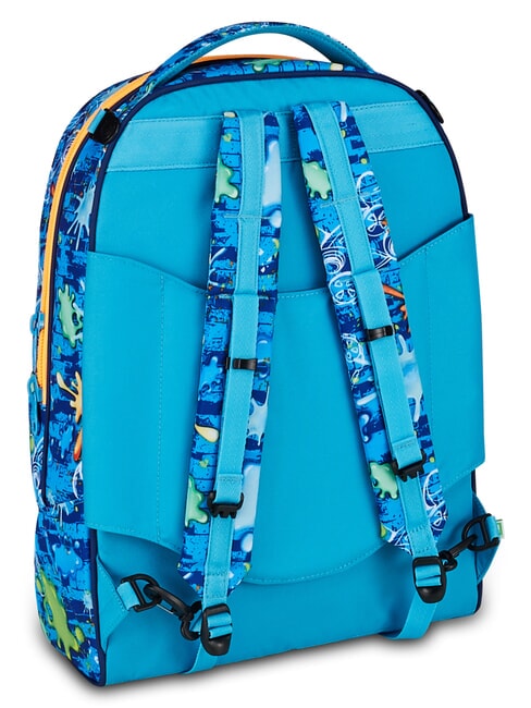 JOYFUL PINS BOY  Impresi&oacute;n azul - Mochilas con ruedas