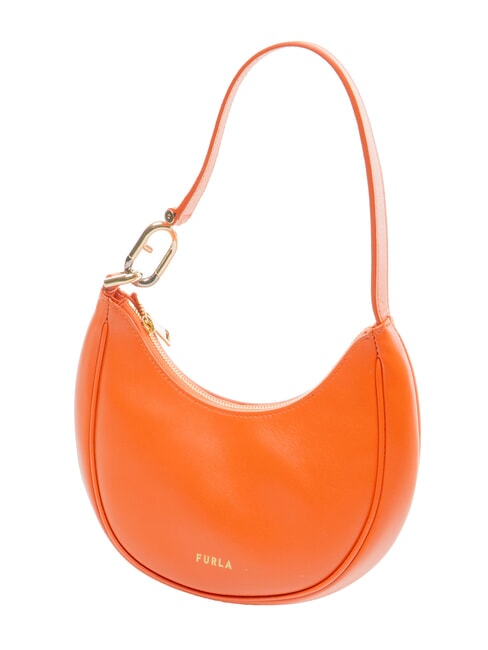 PRIMAVERA Bolso bandolera peque&ntilde;o de piel de becerro Mandarina - Bolsos Mujer