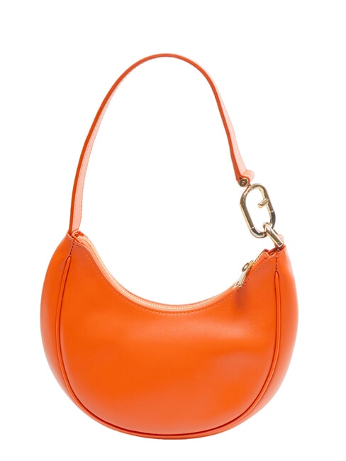 PRIMAVERA Bolso bandolera peque&ntilde;o de piel de becerro Mandarina - Bolsos Mujer