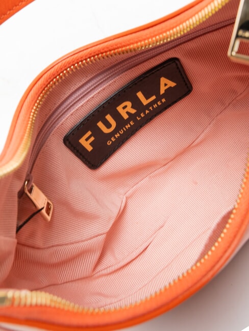PRIMAVERA Bolso bandolera peque&ntilde;o de piel de becerro Mandarina - Bolsos Mujer