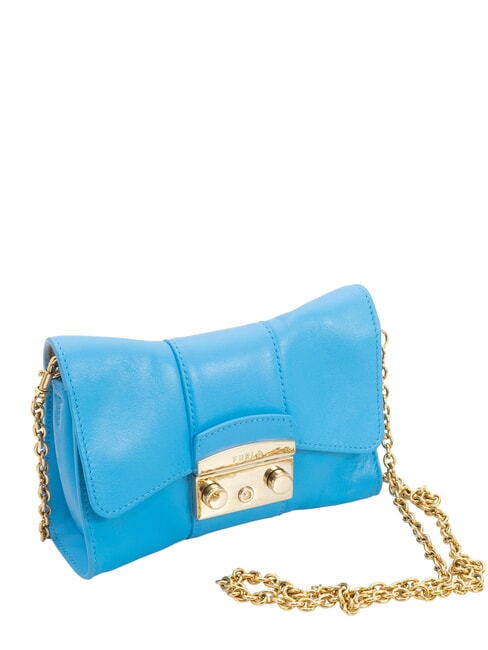 METROPOLIS Minibolso de hombro en piel azul claro - Bolsos Mujer