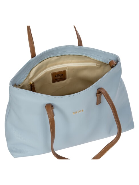 CREMONA Bolso de compras de piel talla S, bolso de hombro cielo - Bolsos Mujer