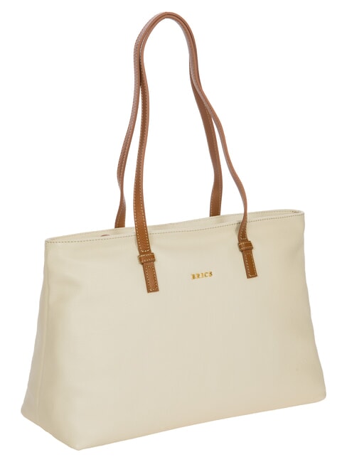 CREMONA Bolso de compras de piel talla S, bolso de hombro CREMA - Bolsos Mujer