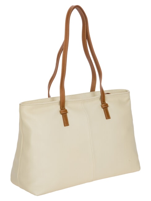 CREMONA Bolso de compras de piel talla S, bolso de hombro CREMA - Bolsos Mujer