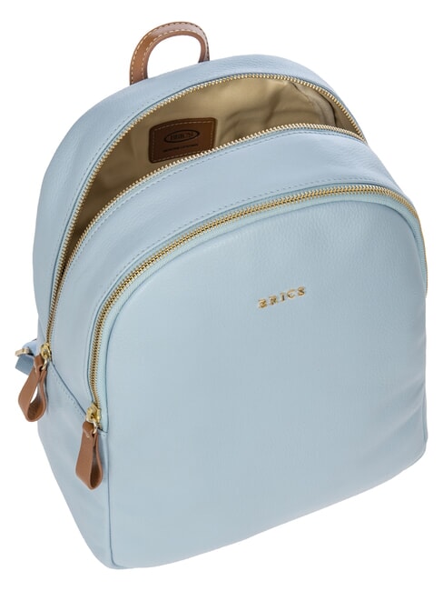 CREMONA Mochila de piel con dos compartimentos. cielo - Bolsos Mujer