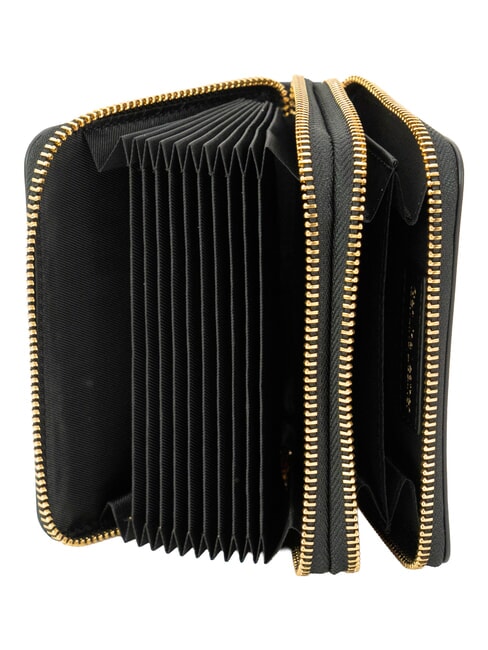LOVE EMBOSSED Cartera de piel con tarjetero negro - Carteras Mujer