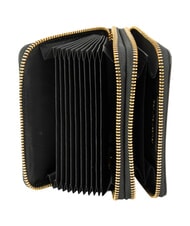LOVE MOSCHINO LOVE EMBOSSED Cartera de piel con tarjetero negro - Carteras Mujer - 2