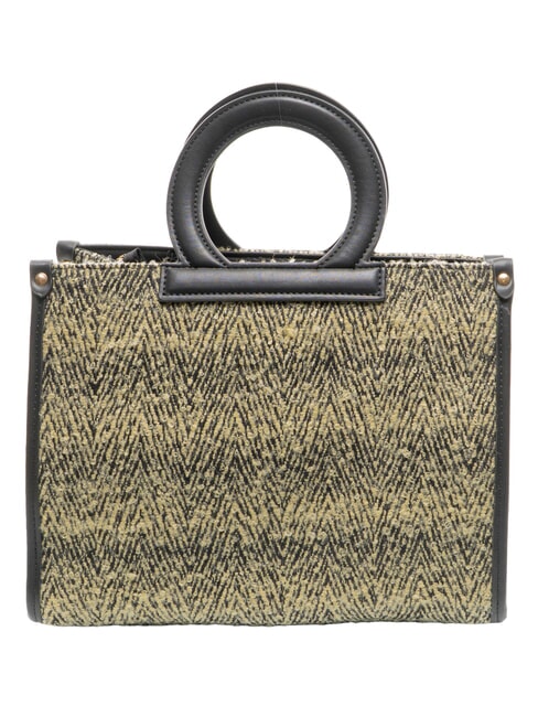 ICONIC WOOL Bolso tote con bandolera negro/amarillo - Bolsos Mujer