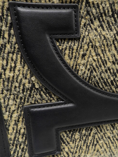 ICONIC WOOL Bolso tote con bandolera negro/amarillo - Bolsos Mujer