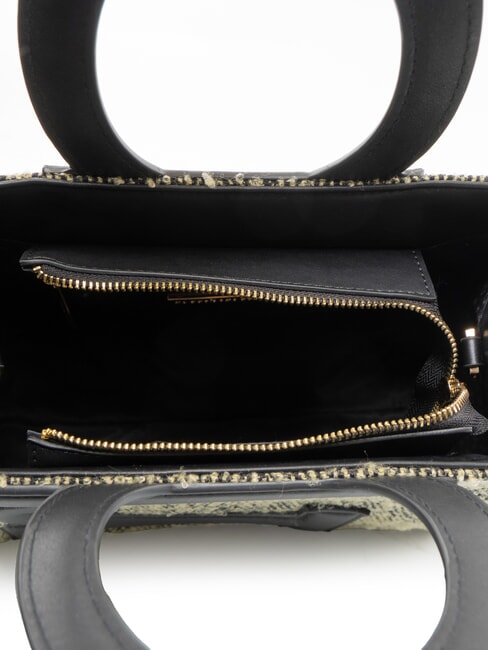ICONIC WOOL Bolso tote con bandolera negro/amarillo - Bolsos Mujer