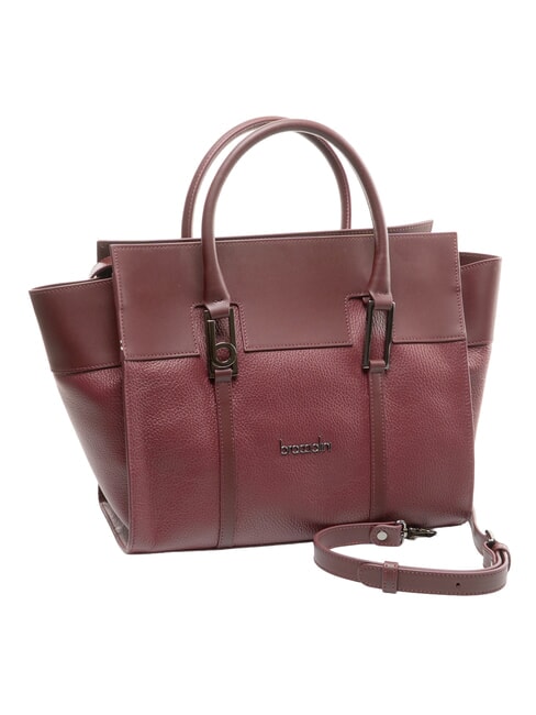 HELLEN Bolso de mano de cuero borgo&ntilde;a - Bolsos Mujer