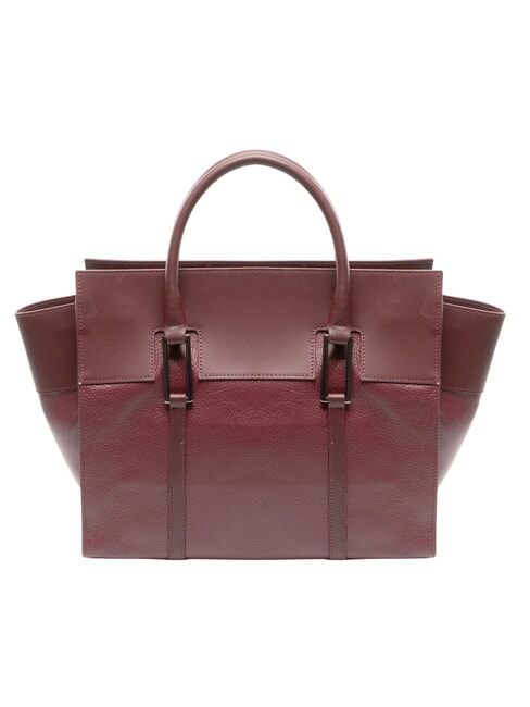 HELLEN Bolso de mano de cuero borgo&ntilde;a - Bolsos Mujer