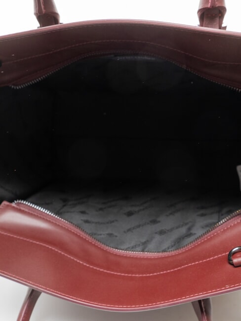 HELLEN Bolso de mano de cuero borgo&ntilde;a - Bolsos Mujer