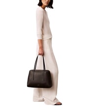 CALVIN KLEIN FOIL LOGO Bolso de hombro XL coco negro/tostado - Bolsos Mujer - 2