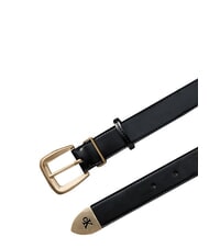 CALVIN KLEIN HW END TIP Cintur&oacute;n de cuero negro / oro claro antiguo - Cinturones - 3