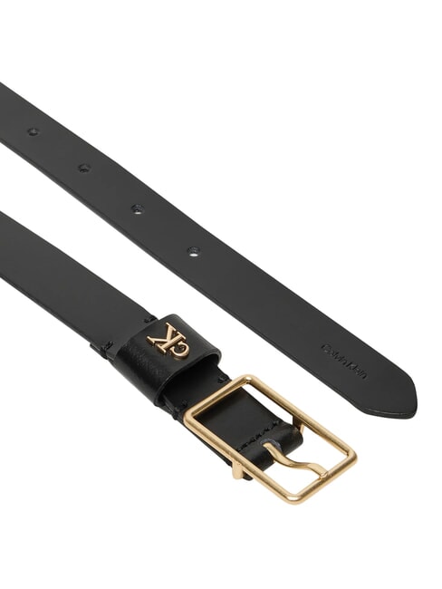CLASSIC BUCKLE Cintur&oacute;n de cuero negro / oro claro antiguo - Cinturones
