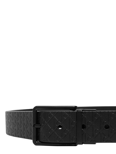 WARMTH BUCKLE Cintur&oacute;n de cuero negro/negro mate - Cinturones