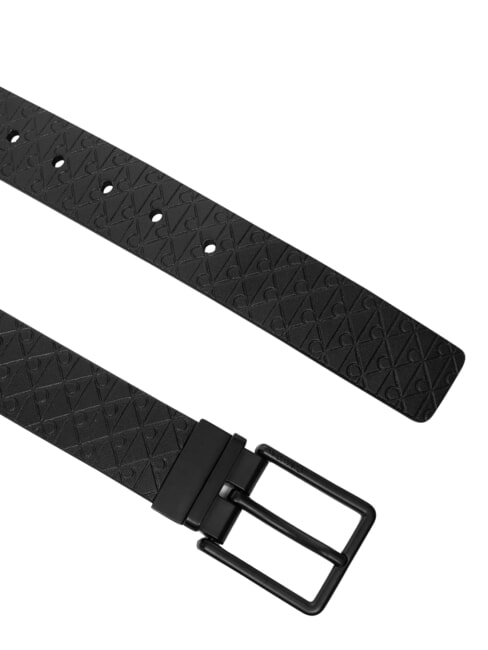 WARMTH BUCKLE Cintur&oacute;n de cuero negro/negro mate - Cinturones