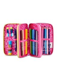 SJGANG JOYFUL PINS GIRL Estuche para l&aacute;pices con kit escolar fuxiafluo - Estuches y Accesorios - 2