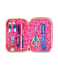 SJGANG JOYFUL PINS GIRL Estuche para l&aacute;pices con kit escolar fuxiafluo - Estuches y Accesorios - 3