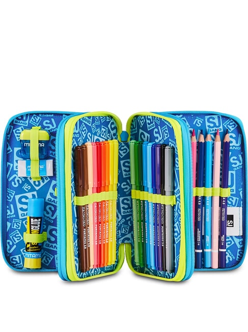 GLOWGAME Estuche para l&aacute;pices con kit escolar amarillo fluorescente - Estuches y Accesorios