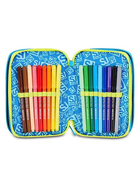 GLOWGAME Estuche para l&aacute;pices con kit escolar amarillo fluorescente - Estuches y Accesorios