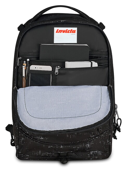 PLUG FANTASY Mochila con ruedas desmontable garabato negro - Mochilas con ruedas