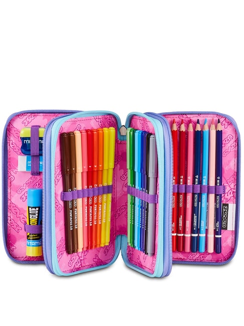 ELECTRICVIBE GIRL Estuche para l&aacute;pices con kit escolar HUMOR &Iacute;NDIGO - Estuches y Accesorios