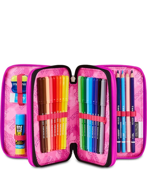 PLUMPY LINE GIRL Estuche para l&aacute;pices con kit escolar negro - Estuches y Accesorios
