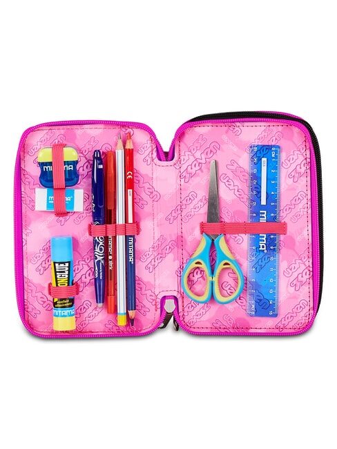 PLUMPY LINE GIRL Estuche para l&aacute;pices con kit escolar negro - Estuches y Accesorios