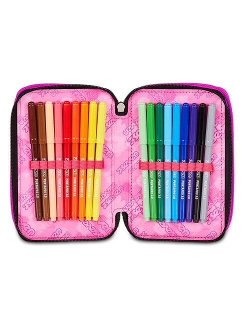 PLUMPY LINE GIRL Estuche para l&aacute;pices con kit escolar negro - Estuches y Accesorios