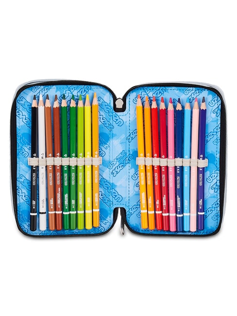 PLUMPY LINE BOY Estuche para l&aacute;pices con kit escolar negro - Estuches y Accesorios