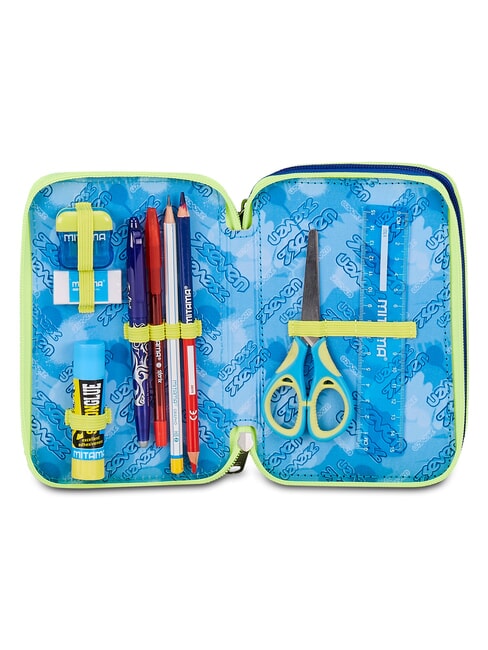BLU FUSION Estuche para l&aacute;pices con kit escolar turquesa fluorescente - Estuches y Accesorios