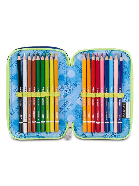 BLU FUSION Estuche para l&aacute;pices con kit escolar turquesa fluorescente - Estuches y Accesorios