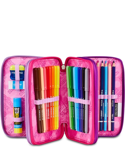 BUZZY NOTE GIRL Estuche para l&aacute;pices con kit escolar Ciclamina - Estuches y Accesorios