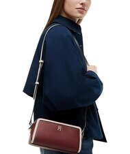 TOMMY HILFIGER TH GRACE Minibolso de hombro terciopelo granate - Bolsos Mujer - 2