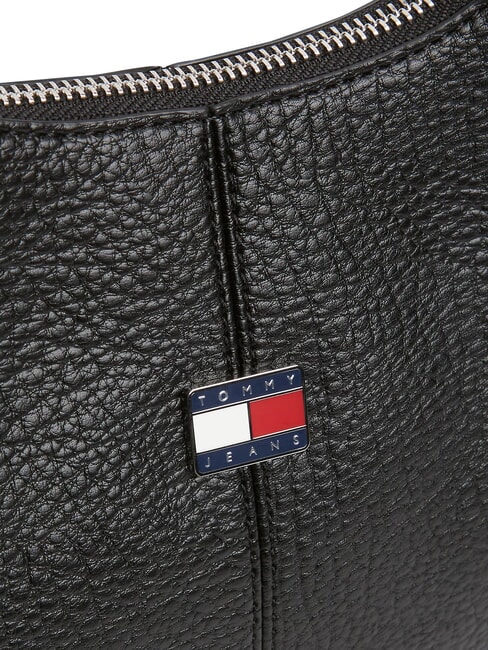 TJW SLOUCHY Bolso de hombro con placa negro - Bolsos Mujer