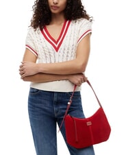 TOMMY HILFIGER TJW SLOUCHY Bolso de hombro de piel de ante. Rojo de Arizona - Bolsos Mujer - 2