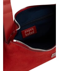 TOMMY HILFIGER TJW SLOUCHY Bolso de hombro de piel de ante. Rojo de Arizona - Bolsos Mujer - 5