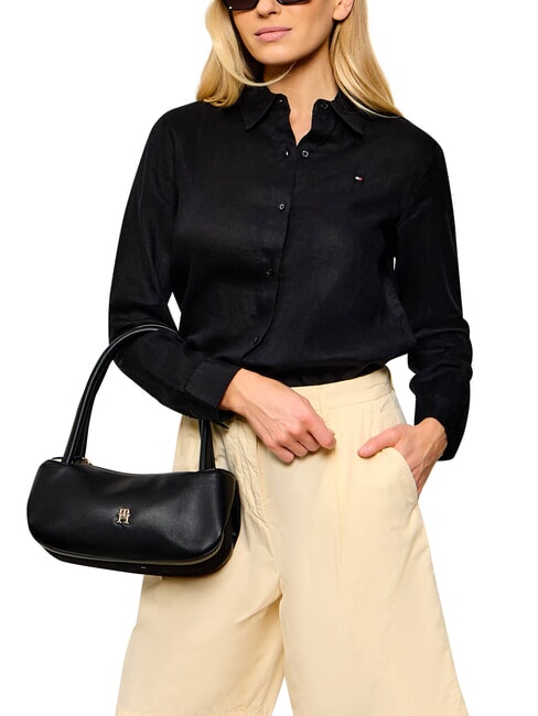 TH LOGOTAPE Bolso de hombro negro - Bolsos Mujer