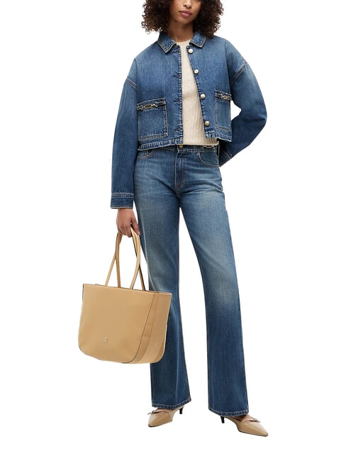 TH LOGOTAPE Bolso de hombro caqui cl&aacute;sico - Bolsos Mujer