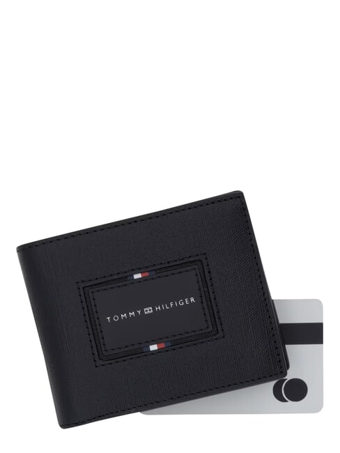 TH FOUNDATION Tarjetero de cuero negro - Carteras Hombre