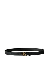 CALVIN KLEIN FACTED CK BUCKLE Cintur&oacute;n de cuero negro / oro claro antiguo - Cinturones - 3