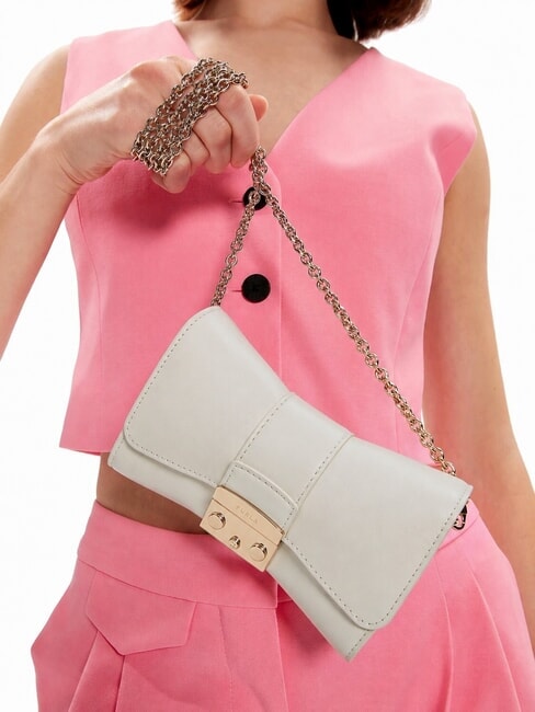 METROPOLIS Bolso bandolera mini de piel Malvavisco - Bolsos Mujer