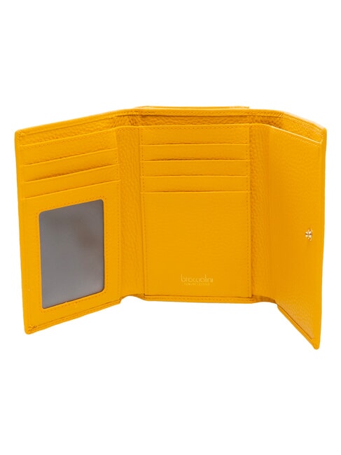 BASIC Cartera mediana de cuero amarillo - Carteras Mujer